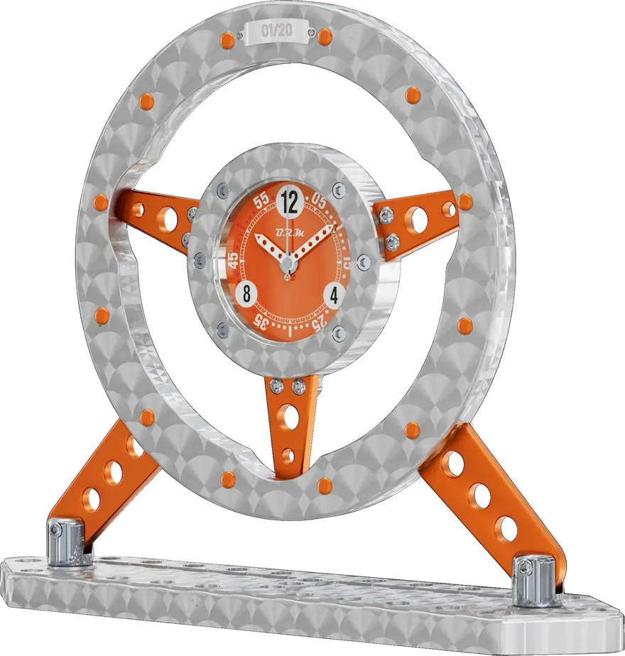 Das Lenkrad — Guillochierte Ausführung · Korallenorange